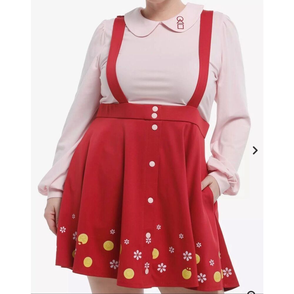 Netflix Squid Game Young-Hee Faux Twofer Dress Plus Size 2 Nwot
